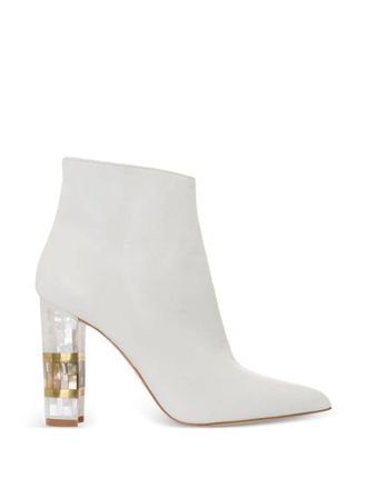 Freya Rose Jasmine leather ankle boots - women - Calf Leather/Kid Leather/Calf Leather - 41 - White