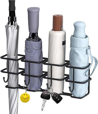 OEM Soporte De Pared Para Paraguas, No Requiere Taladro, Ajustable Y Espacioso, Dise&ntilde;o Impermeable, F&aacute;cil De Instalar, Color Negro