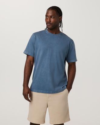 Vuori Clothing Short Sleeve Vuori Heavyweight T-Shirt - Relaxed Fit | Nautical Garment Dye | XS, Size Extra Small