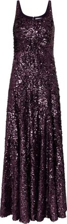 Paco Rabanne Paarse Pailletten Gown Jurk - Dames - Avondkleed - Paars - XS - Pailletten - Kleedjes