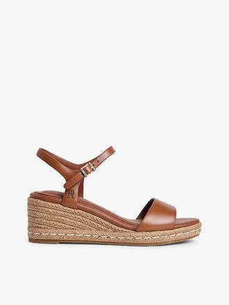 Tommy Hilfiger TH Monogram Leather Wedge Espadrilles