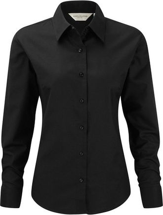 Russell Athletic Russell Collectie Dames/Dames Lange Mouw Easy Care Oxford Shirt (Zwart)