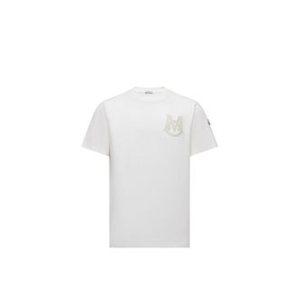 Moncler Moncler Monogram Cotton T-shirt, Men, White, Size: 3xl