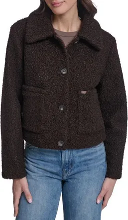 Levi's Cropped Boucl&eacute; Jacket in Java at Nordstrom, Size X-Large