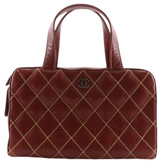 Chanel Pre-owned Wild Stitch Leren Handtas - Dames - Pre-owned - Bruin - Maat: ONE Size Leer
