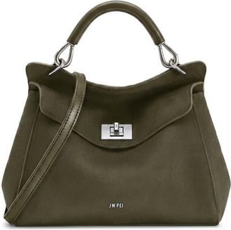 JW PEI Lucia Faux Suede Top Handle Bag in Dark Olive at Nordstrom