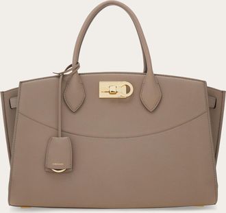 Ferragamo Women New Ferragamo Studio Soft bag (L) Beige
