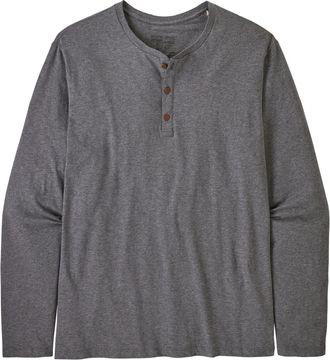 Patagonia Mens Regenerative Organic Certified Cotton Lightweight Henley Shirt Gray XXL