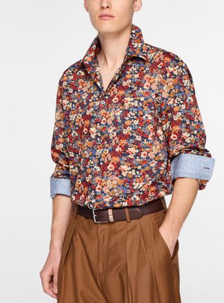 Paul Smith Mens Blue and orange flower field shirt