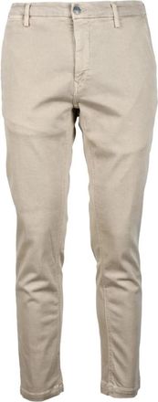 Replay Stretch Straight Leg Broek met Rits - Heren - Chinos - Beige - W34 - Katoen - Broeken