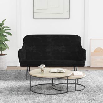 vidaXL Banco De Terciopelo Negro 110x76x80 Cm Vidaxl