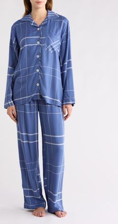 Papinelle Sleepwear Comfy Plaid Pajamas in Navy/Biscuit at Nordstrom, Size X-Small