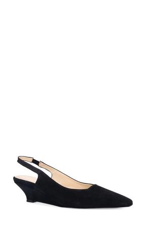 Ron White Bryne Pointed Toe Slingback Pump in Onyx at Nordstrom, Size 7.5-8Us