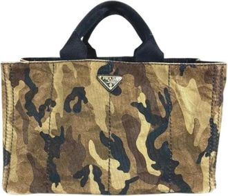 Prada Pre-owned Tote Bags, female, Multicolor, Size: ONE SIZE Pre-owned Canapa Tote Bag