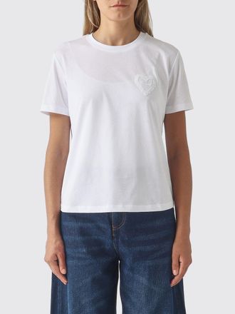 Twinset Cotton Crewneck T-Shirt with Short Sleeves and Tone-on-Tone Logo