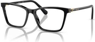 Swarovski 53mm Rectangle optical glasses in Black at Nordstrom