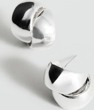 Mango Orecchini geometrici acciaio inossidabile argento - Donna - Taglia unica - MANGO