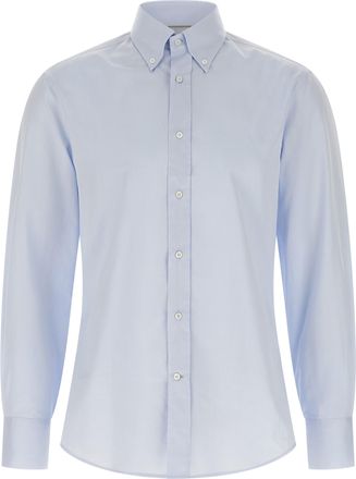 Brunello Cucinelli Blue Cotton Mens Blouse