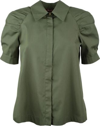 Max Mara Overhemden, Dames, Groen, XS, Katoen, Max Mara Studio Shirts