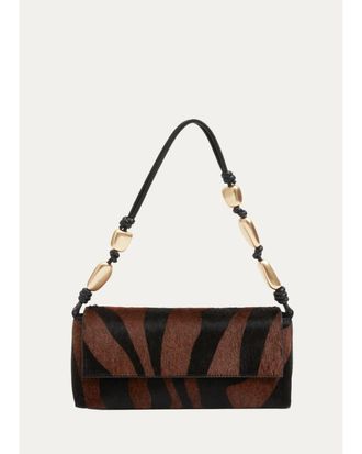 SIMKHAI Piedra Zebra-Print Calf Hair Shoulder Bag