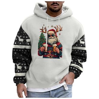 Generic Mens Hoodies,ugly Christmas Sweatshirts Long Sleeve Xmas Holiday Party Casual Drawstring Hoodies Mens Ugly Hoodies Vintage Xmas Drawstring Pullover Ch