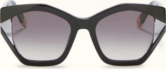 Furla Occhiali Da Sole Nero Nero Acetato Color-block Donna