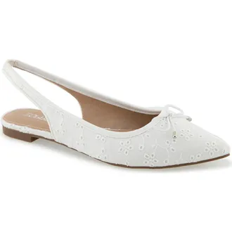Esprit Petria Slingback Flat in White Eyelet at Nordstrom Rack, Size 9.5