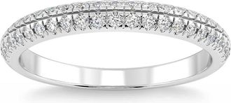Pompeii3 1/2Ct Pave Diamond Wedding Ring 14k Gold Stackable Band Lab Grown
