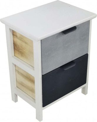 No Brand Mobiletto in legno due cassetti compatto fisso 34x25xH43 cm per casa