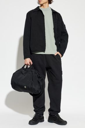 Stone Island Denim Jacket With Pocket, Mens, Black