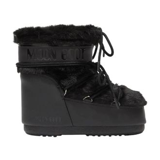 Moon Boot MB Icon Low Faux Fur - Dames - Schoenen - Zwart - Maat: 36 EU Leer