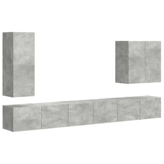 vidaXL Conjunto De Mueble Para Tv De Pared 6 Pcs Gris Concreto Vidaxl