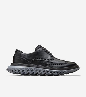 Cole Haan Mens 5.ZER&Oslash;GRAND Wingtip Oxford Shoes - Black Size 10.5