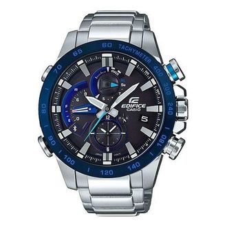 Casio Quartz EDIFICE Solar Powered Stainless Steel Strap Waterproof Sports Mens Silver Analog EQB-800DB-1A