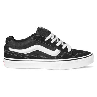 Vans Sneaker VANS CALDRONE, Herren, Gr. 42,5, schwarz, Leder, unifarben, Schuhe Sneaker, mit kontrastfarbenem Logobadge an der Ferse