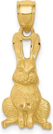 Diamond2Deal 14k Yellow Gold Diamond-cut Rabbit Pendant