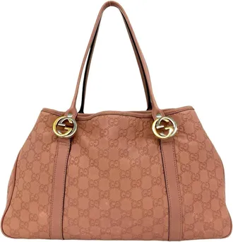 Gucci Pink Leather Handbag Shoulder Bag Tote Bag (Pre-Owned)