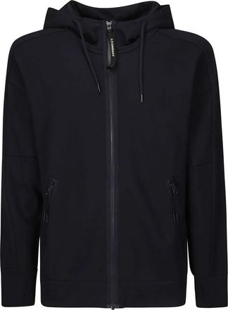 C.P. Company Katoenen sweatshirt met lange mouwen en rits - Heren - Vesten met rits - Blauw - 2XL - Katoen - Hoodies & sweatvesten