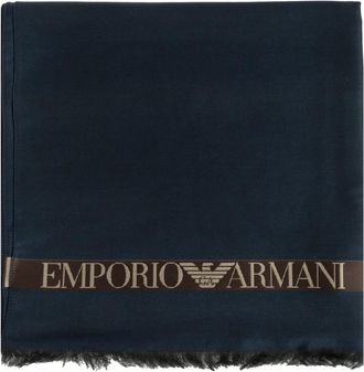 Emporio Armani Logo Sjaal - Heren - Sjaals - Blauw - ONE Size - Accessoires