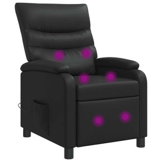 vidaXL Vidaxl Poltrona Massaggiante Nero Similpelle