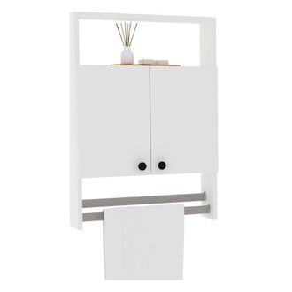 Dmora Mueble Colgante Tanagro, 2 Estantes, Puertas Batientes, 2 Puertas, 60x87h Cm Blanco