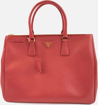 Prada Womens Prada Prada Galleria Saffiano Leather Large Bag Red - Size: OS