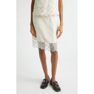 Wales Bonner Triumph Beaded Silk Organza Skirt in Ivory at Nordstrom, Size 4-6 Us