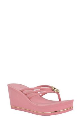 Guess Sabrie Platform Wedge Sandal in Medium Pink at Nordstrom, Size 11