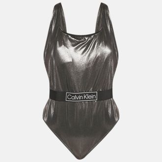 Calvin Klein Silver Lam&eacute; Swimsuit XXL