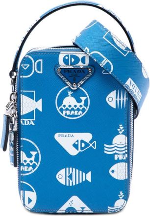 Prada Pre-owned Prada Saffiano Whale Brique Vertical Crossbody Unisex 1JBHFLSKO4UQCP1B