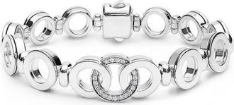 Lagos Signature Caviar Interlocking Diamond Link Bracelet in Silver at Nordstrom, Size 6