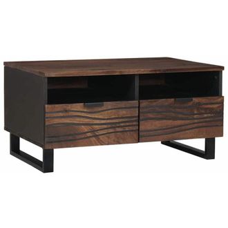 vidaXL Vidaxl - Mesa De Caf&eacute; With Drawer Marr&oacute;n Y Negro 80 X 54 X 40 Cm