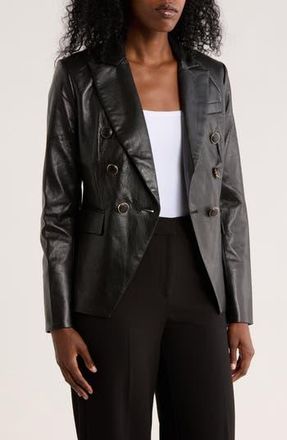 Love Token Nellie Faux Leather Blazer in Black at Nordstrom Rack, Size Large