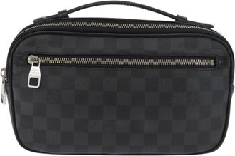 Louis Vuitton Ambler Waist Damier Graphite Gray Canvas Handbag (Pre-Owned)